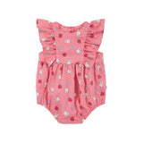 Miffy Yoke Romper - Strawberry