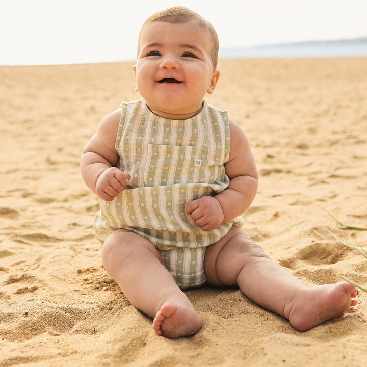 Pocket Romper - Multi Stripe