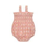 Shirred Romper - Check