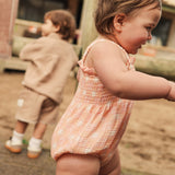 Shirred Romper - Check