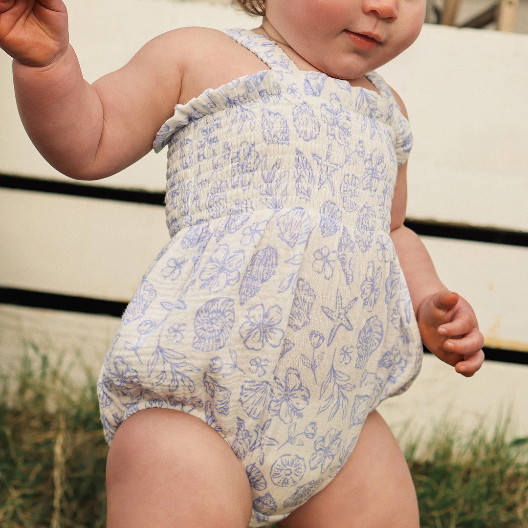 Shirred Romper - Coconut