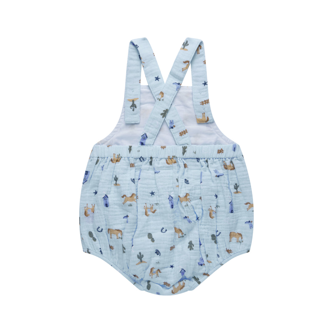 Woven Romper - Country Blue