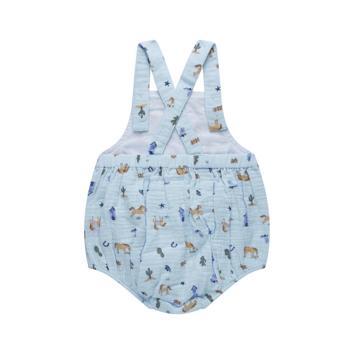 Woven Romper - Country Blue