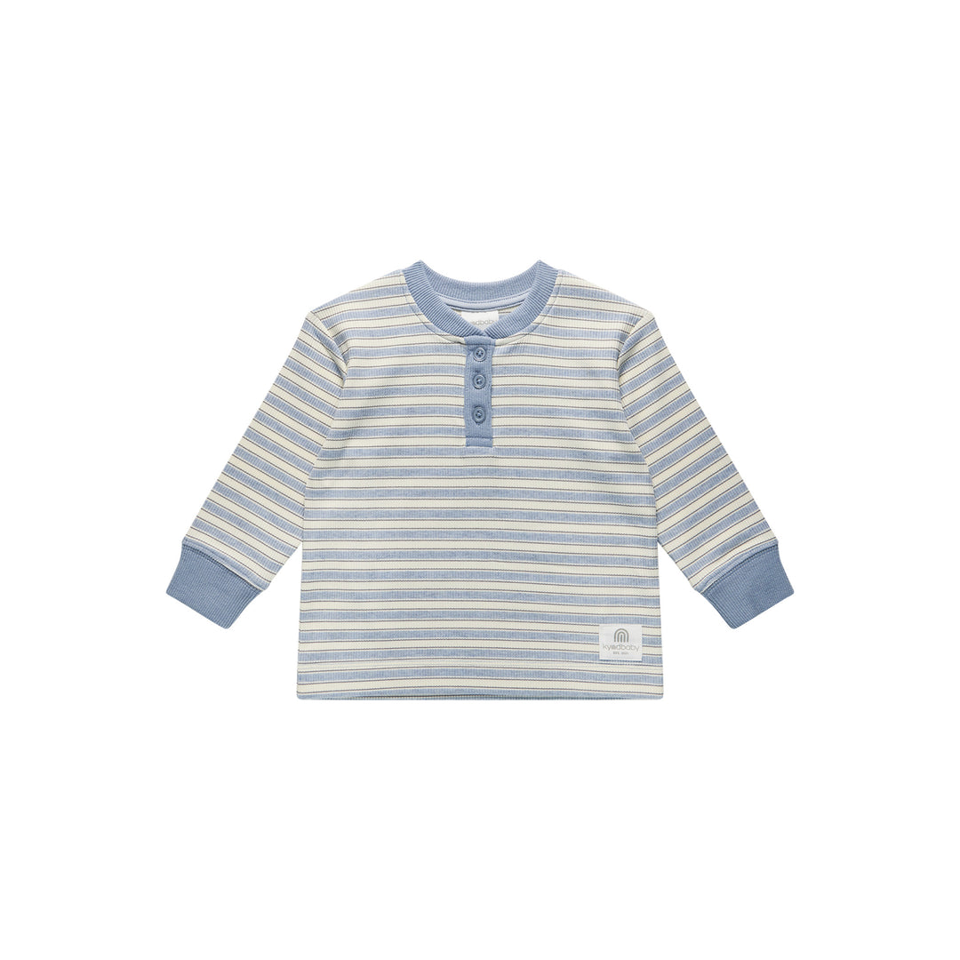 Henley Top - Sky Blue Stripe