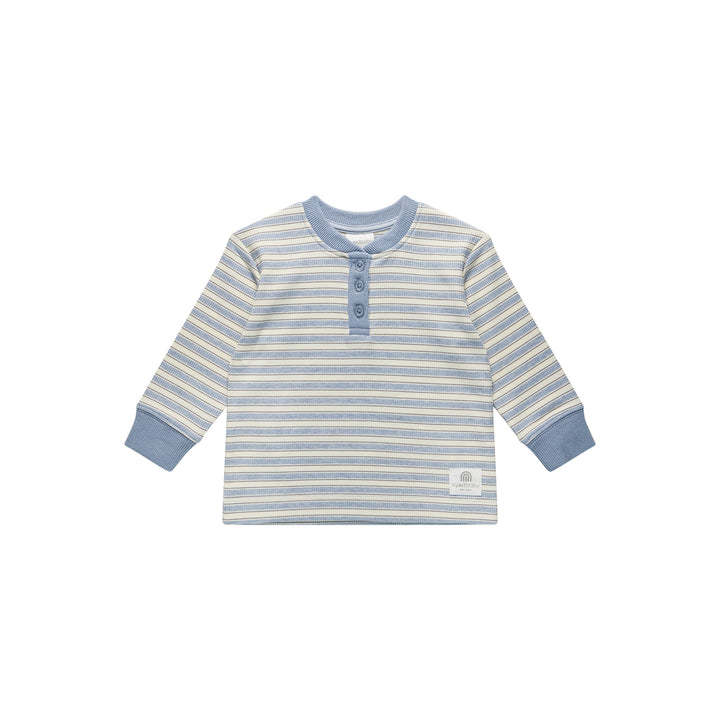 Henley Top - Sky Blue Stripe