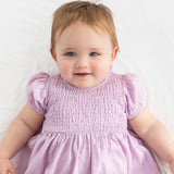 Short-Sleeve Linen Dress - Orchid