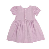 Short-Sleeve Linen Dress - Orchid