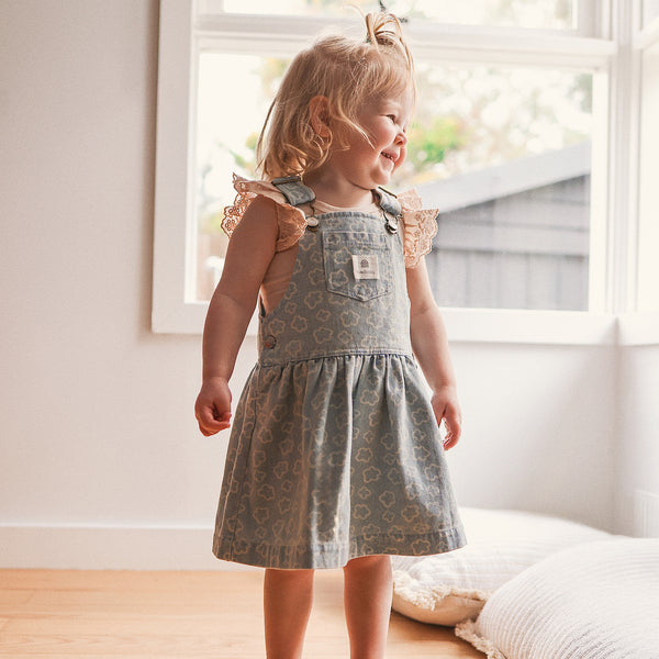 Pinafore - Washed Denim