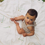 Pointelle Knit Frill Romper - Neutral
