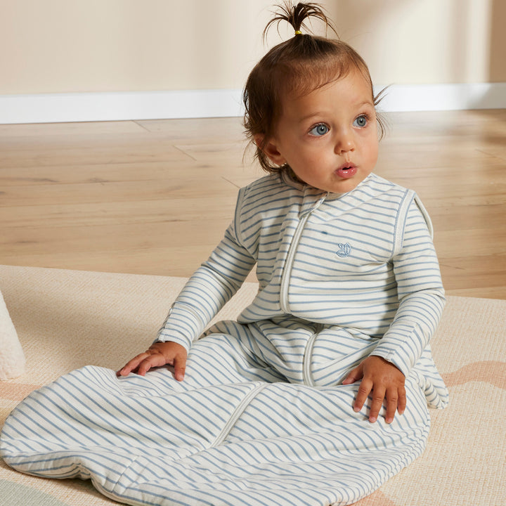 Light Zippee Baby Romper 0.2 TOG - Dusk Blue Stripe