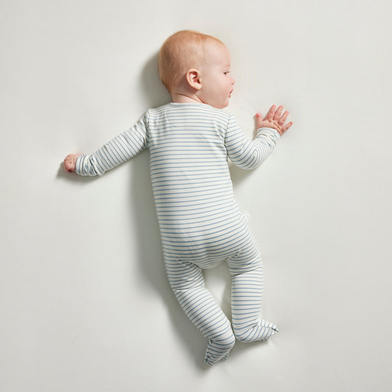 Light Zippee Baby Romper 0.2 TOG - Dusk Blue Stripe