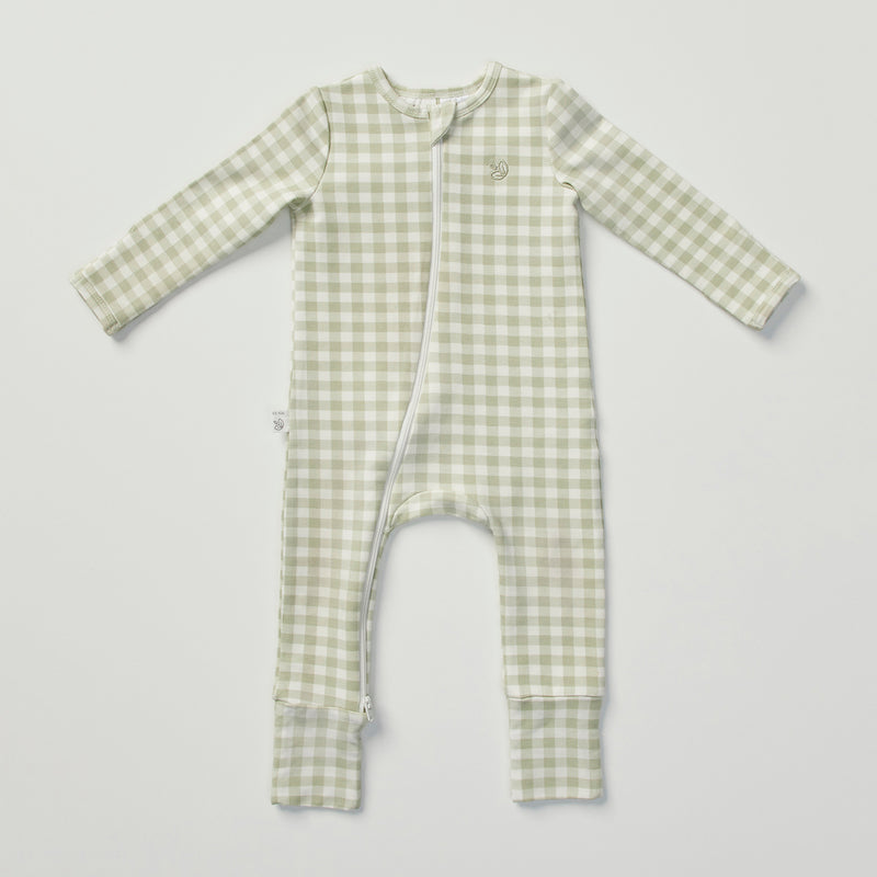 Warm Zippee Baby Romper 0.5 TOG - Gumleaf Gingham