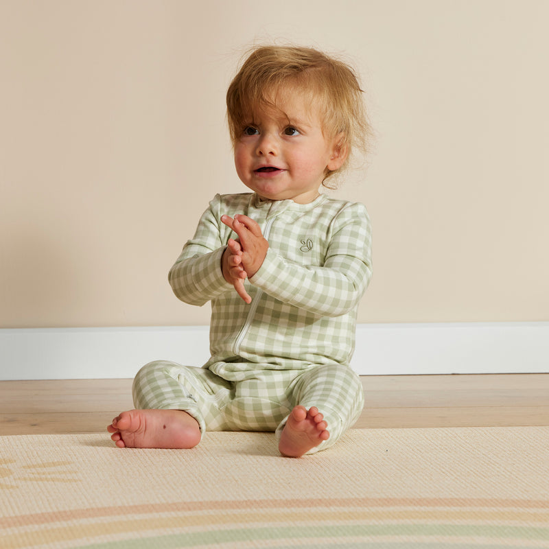 Warm Zippee Baby Romper 0.5 TOG - Gumleaf Gingham