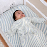 Fitted Bassinet Sheet - Dusk Blue Stripe