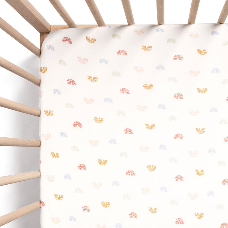 Fitted Cot Sheet - Over The Rainbow