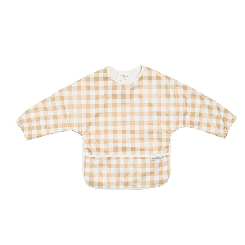 Messy Bib - Neutral Gingham