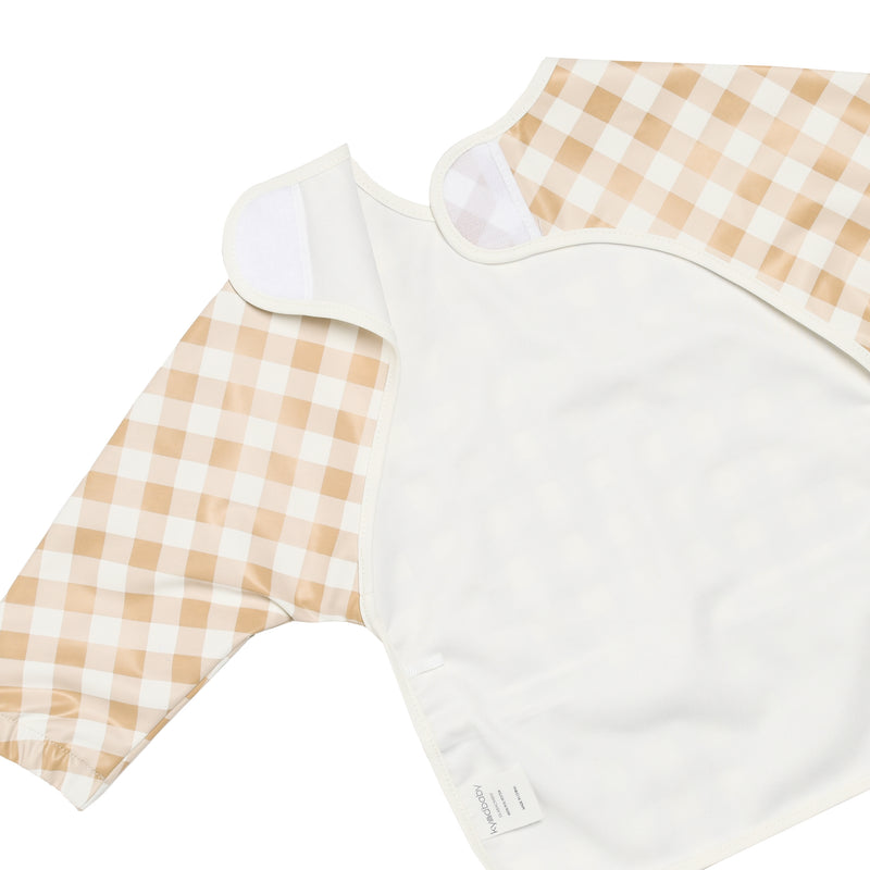 Messy Bib - Neutral Gingham