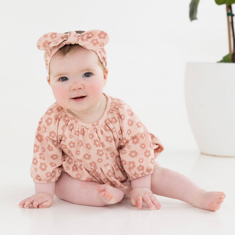 Woven Headband - Pink Clay Floral