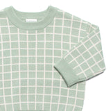 Jacquard Knit Jumper - Moss Grid