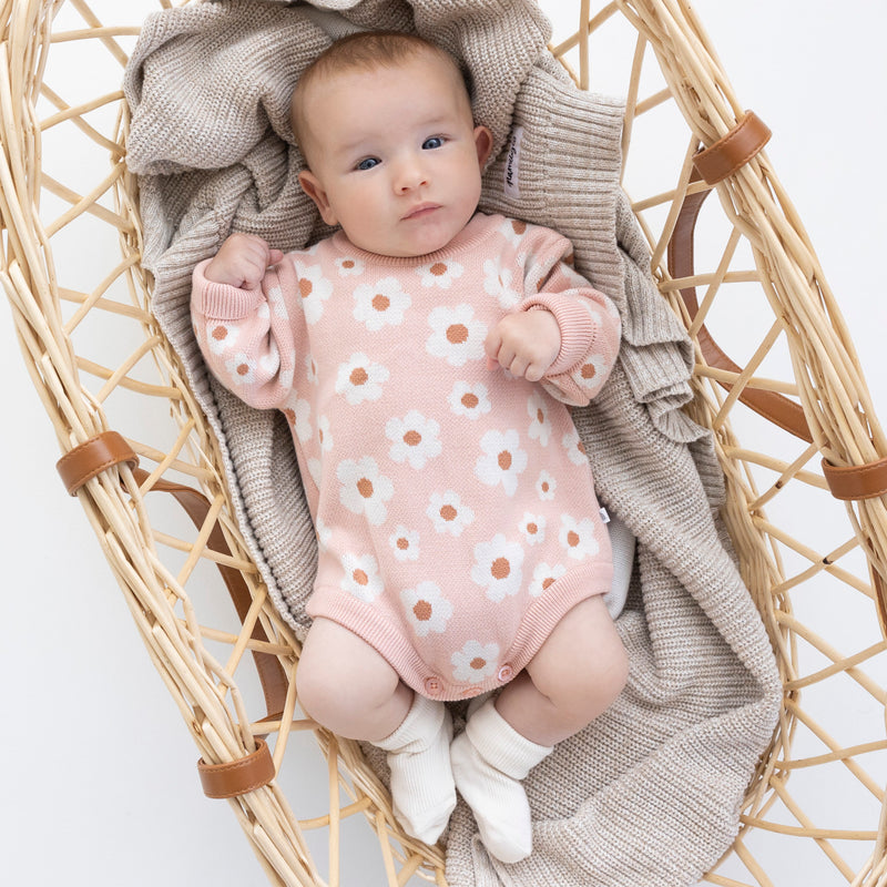Jacquard Knit Jumper Romper - Blossom