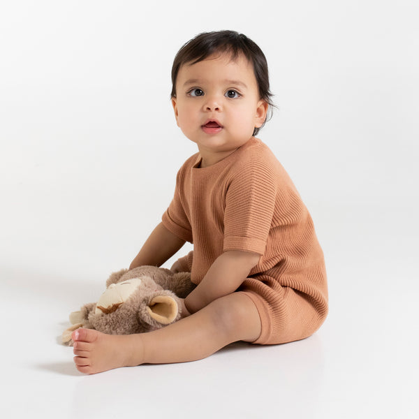 Slouchy Rib Knit Romper - Chia