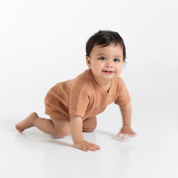 Slouchy Rib Knit Romper - Chia