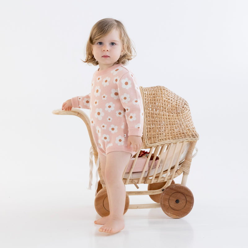 Jacquard Knit Jumper Romper - Blossom