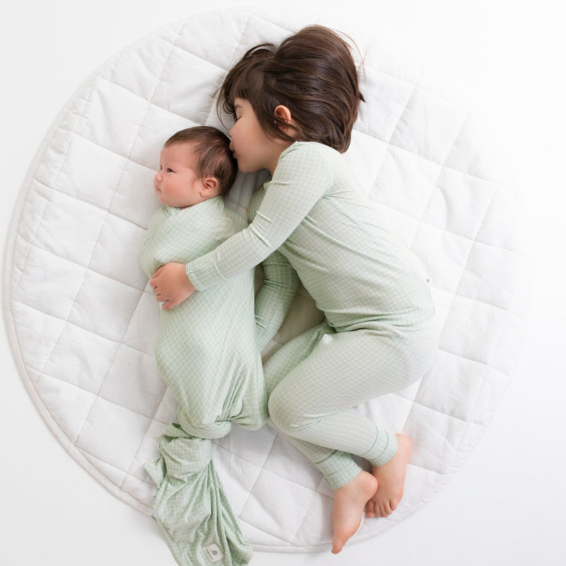 Large Stretchy Swaddle - Moss Grid