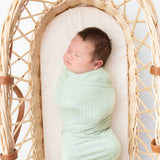 Large Stretchy Swaddle - Moss Grid