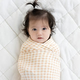 Large Stretchy Swaddle - Neutral Gingham