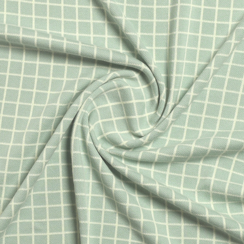 Organic Knitted Blanket - Moss Grid