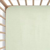 Fitted Cot Sheet - Moss Grid