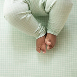 Fitted Cot Sheet - Moss Grid