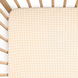 Fitted Cot Sheet - Neutral Gingham