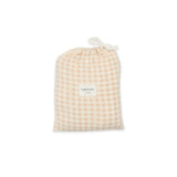 Fitted Cot Sheet - Neutral Gingham