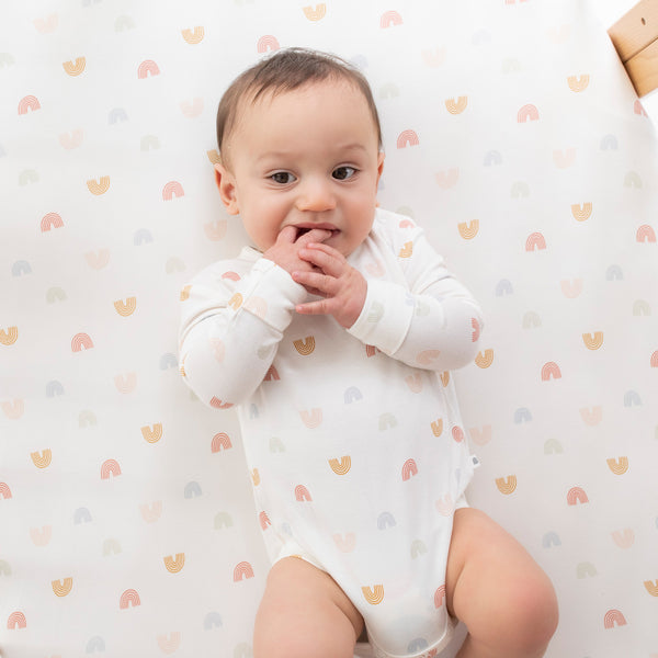 Fitted Cot Sheet - Over The Rainbow