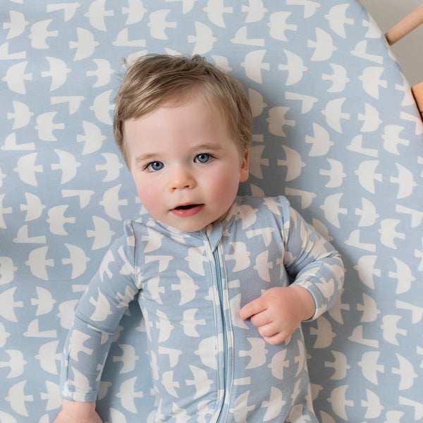 Fitted Cot Sheet - Flock of Seagulls