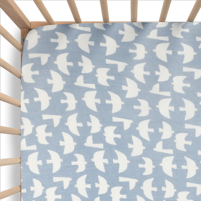 Fitted Cot Sheet - Flock of Seagulls