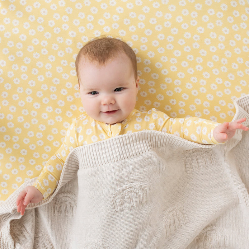 Fitted Cot Sheet - Seaside Daisy