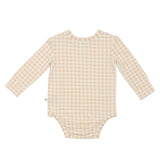 Comfy Bodysuit Long Sleeve - Neutral Gingham