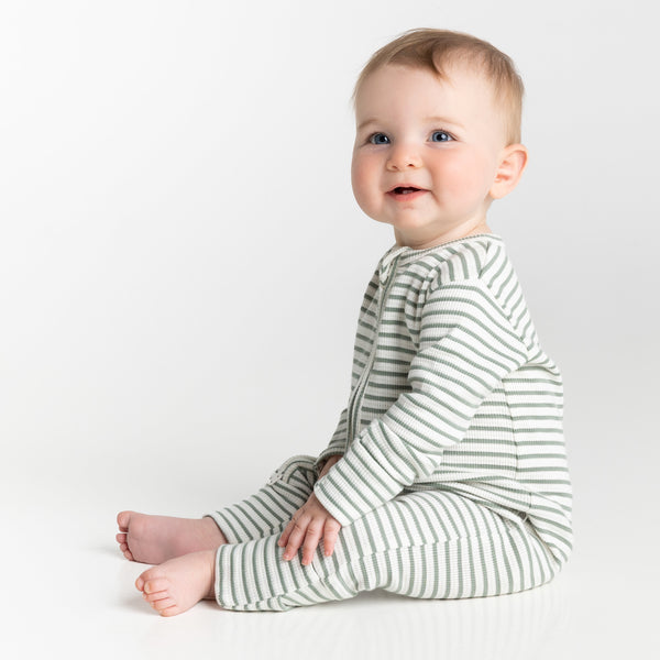 Waffle Onesie - Gumnut Stripe
