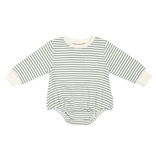 Waffle Jumper Romper - Gumnut Stripe