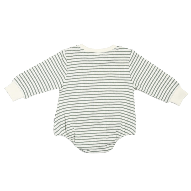 Waffle Jumper Romper - Gumnut Stripe