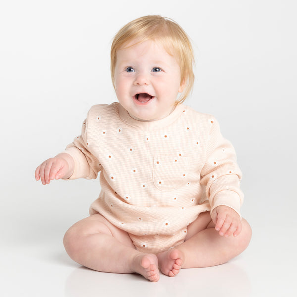 Waffle Jumper Romper - Tiny Blossom